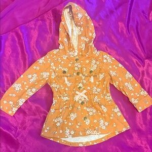 Little Lass 2T Floral Hooded Jacket snap buttons 100%cotton